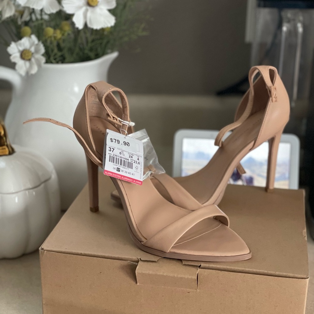NWT Zara Nude Toned Heels